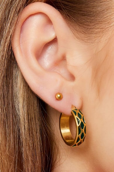 Pendientes Patrón Jirafa Azul Acero inoxidable h5 Imagen3